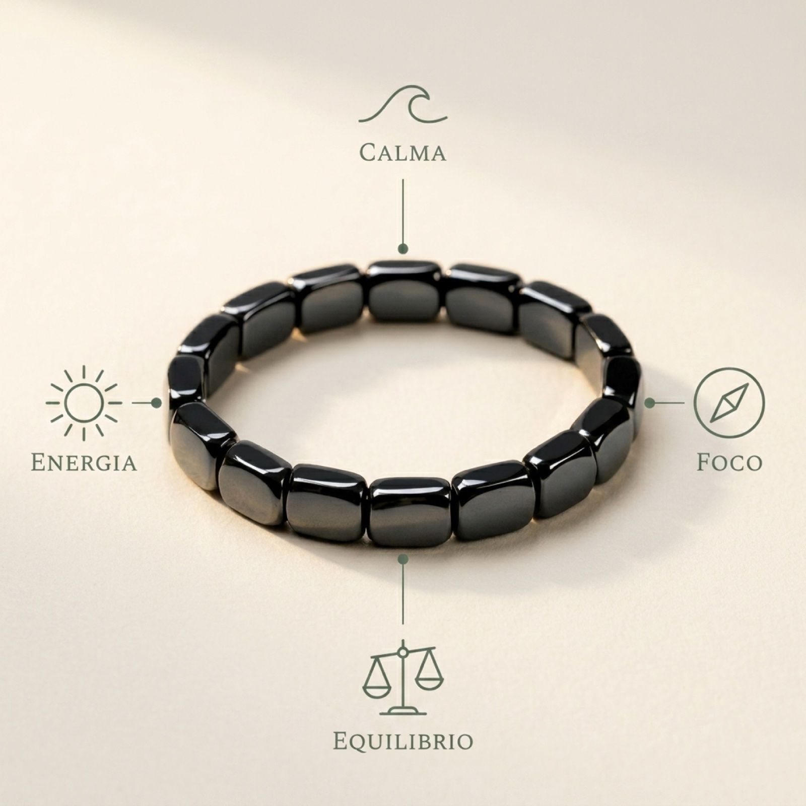 4 beneficios de la Pulsera Hematita: calma, foco, equilibrio, energia